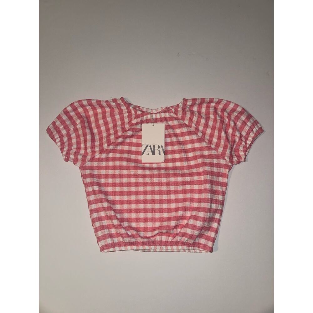 Zara Girls Pink Gingham Set 4-5Y NWT Matching Outfit Top Pants - Picture 5 of 6